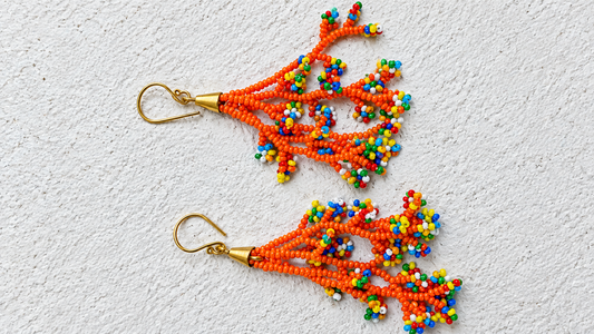 Flower beads earrings